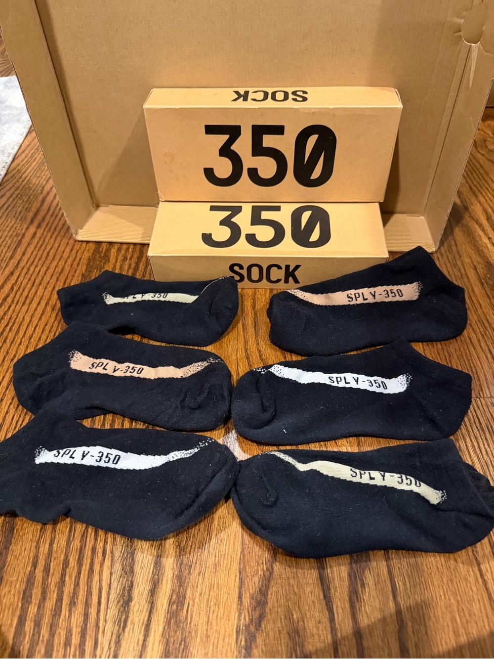 Adidas Yeezy SPLY-350 Black No-Show Socks -3 pairs worn once